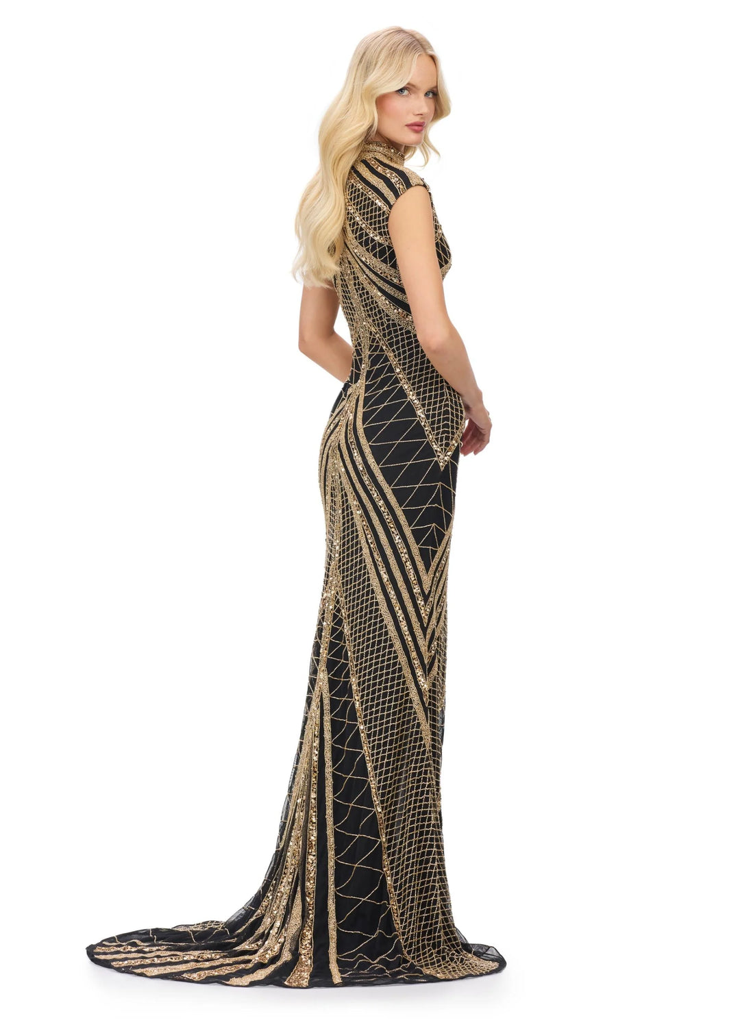 High Neck Fully Beaded Dress