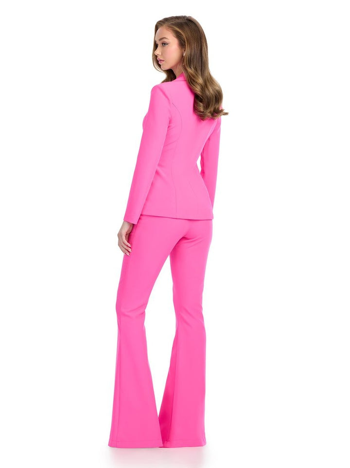 Scuba Jumpsuit with Ruffle Adorned Blazer