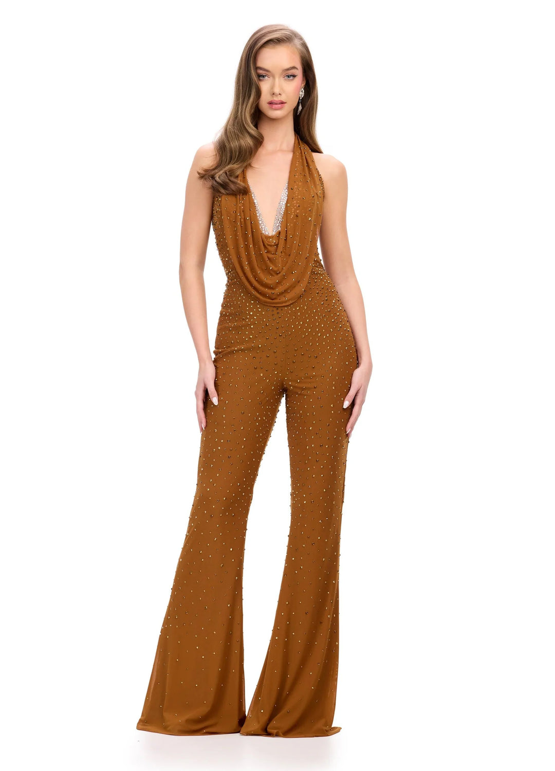 Halter Neck Beaded Jumpsuit