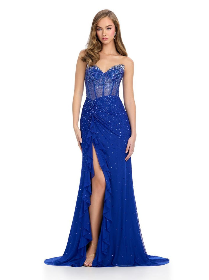 Strapless Gown with Corset Bustier & Press On Stones