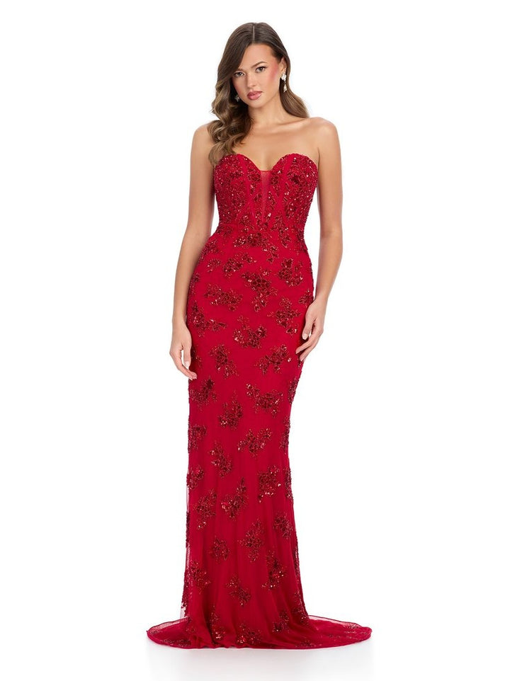 Fully Beaded Gown with Sweetheart Neckline