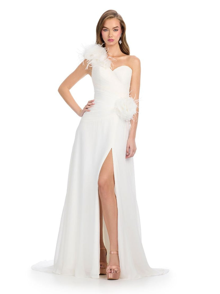 One Shoulder Chiffon Gown