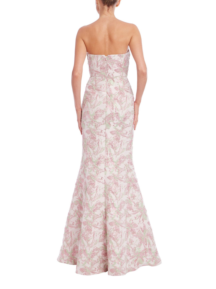 Strapless Floral Jacquard Mermaid Gown