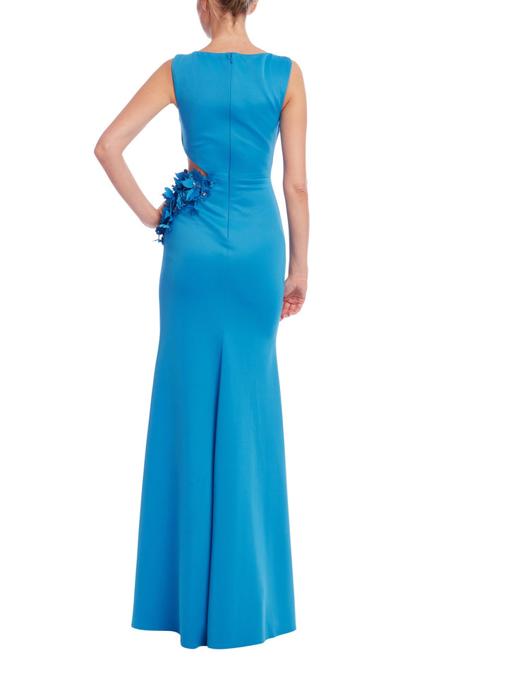 Draped Cutout Column Gown