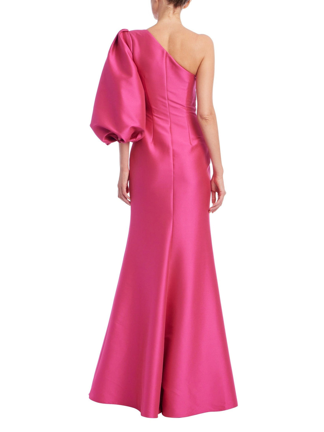 One Shoulder Balloon Sleeve Gown
