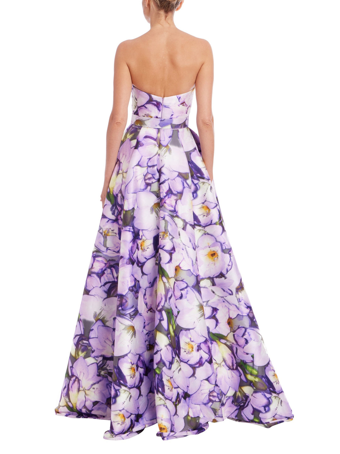 Strapless Belted A-Line Gown