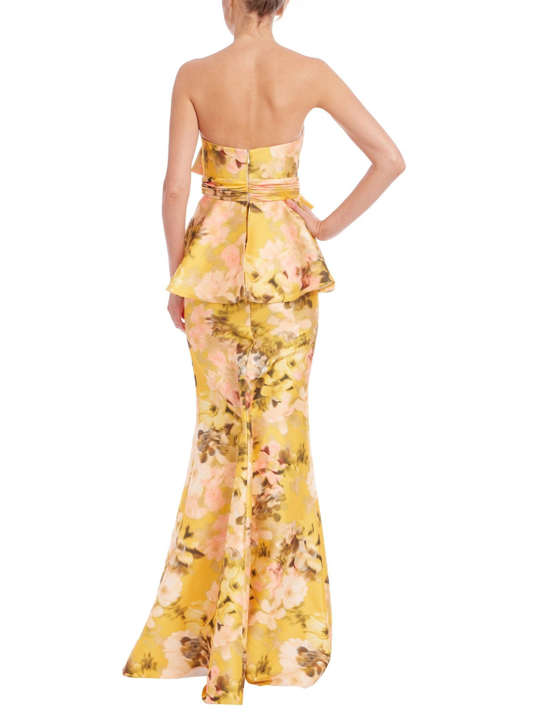Bow Peplum Printed Gown