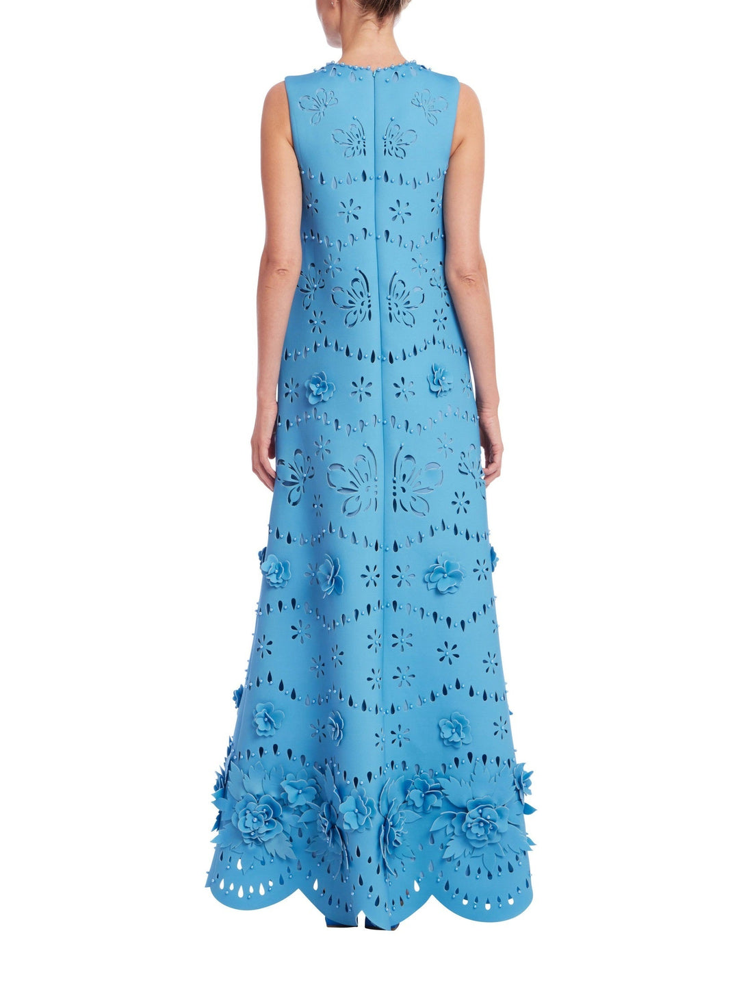 Laser Cut Flower Trapeze Dress