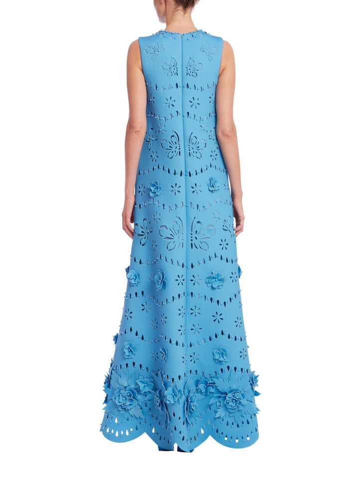 Laser Cut Flower Trapeze Dress