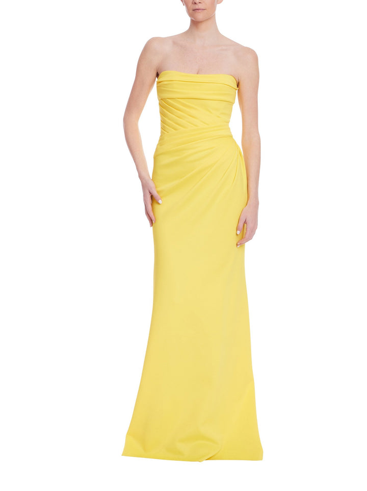 Strapless Draped Column Gown