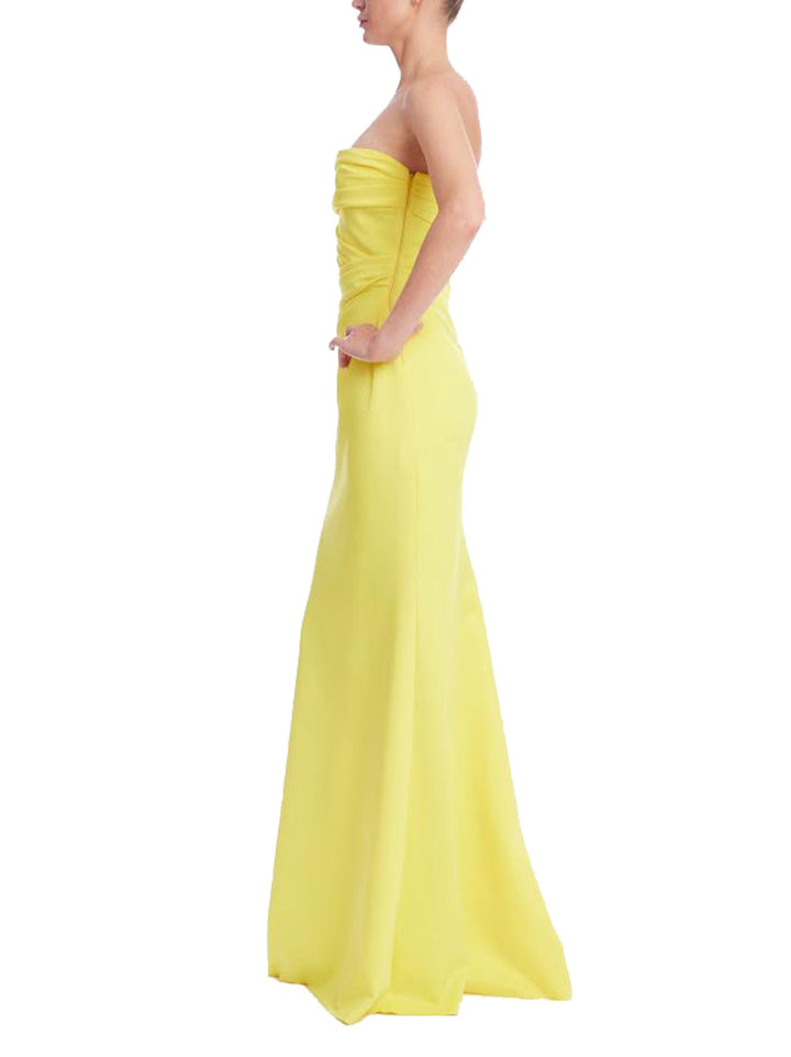 Strapless Draped Column Gown