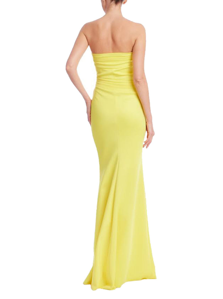 Strapless Draped Column Gown