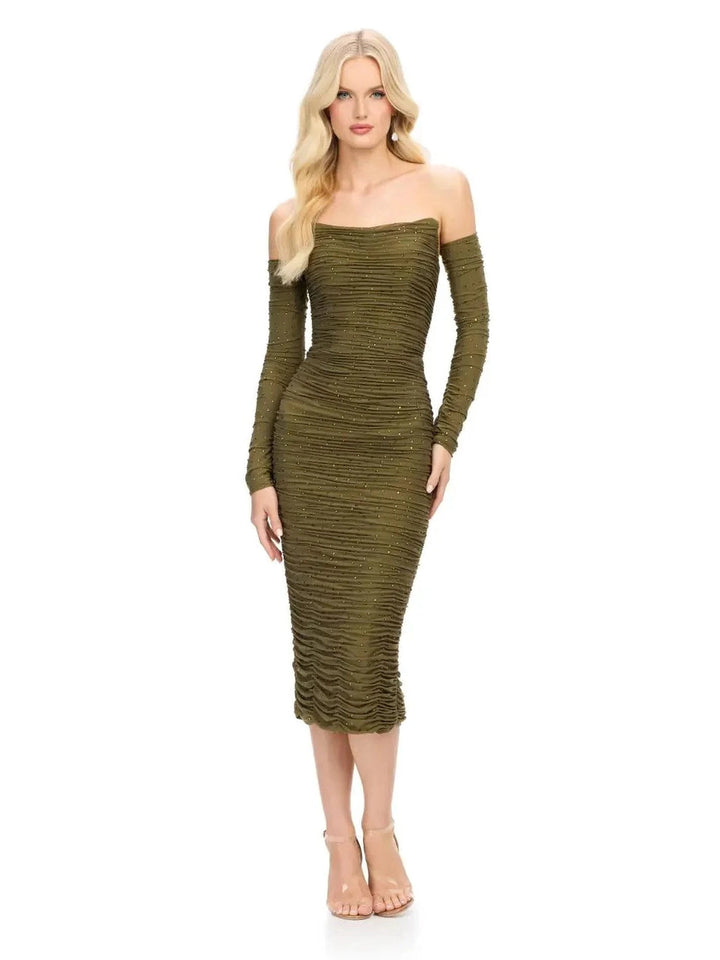 Strapless Dress With Press On Beads
