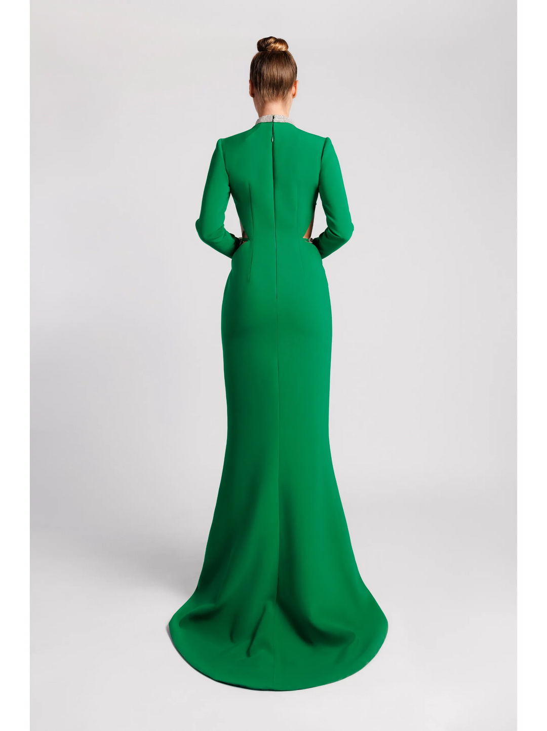 Mermaid Evening Dress with Crystal and Chain Embellishments