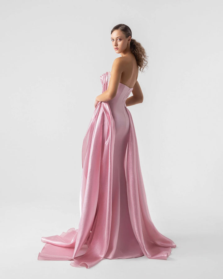 High Shine Textured Pink Gown