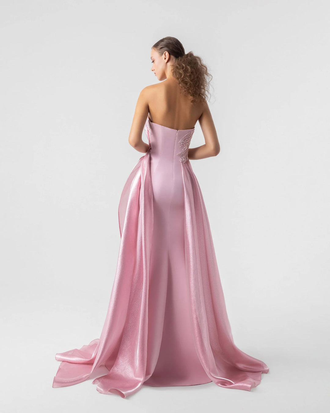 High Shine Textured Pink Gown