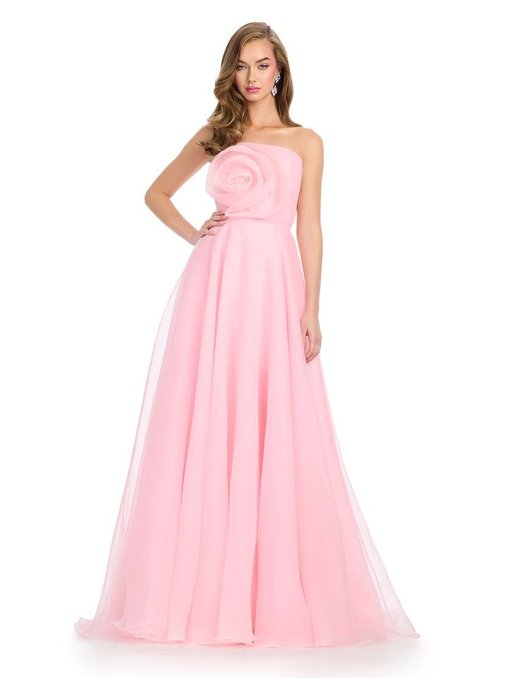 Organza Ball Gown with Flower Accent