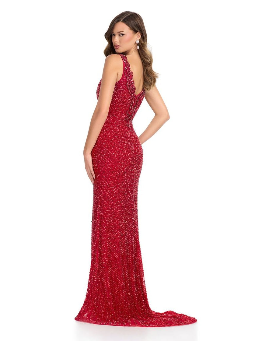V-Neckline Gown with Crystals