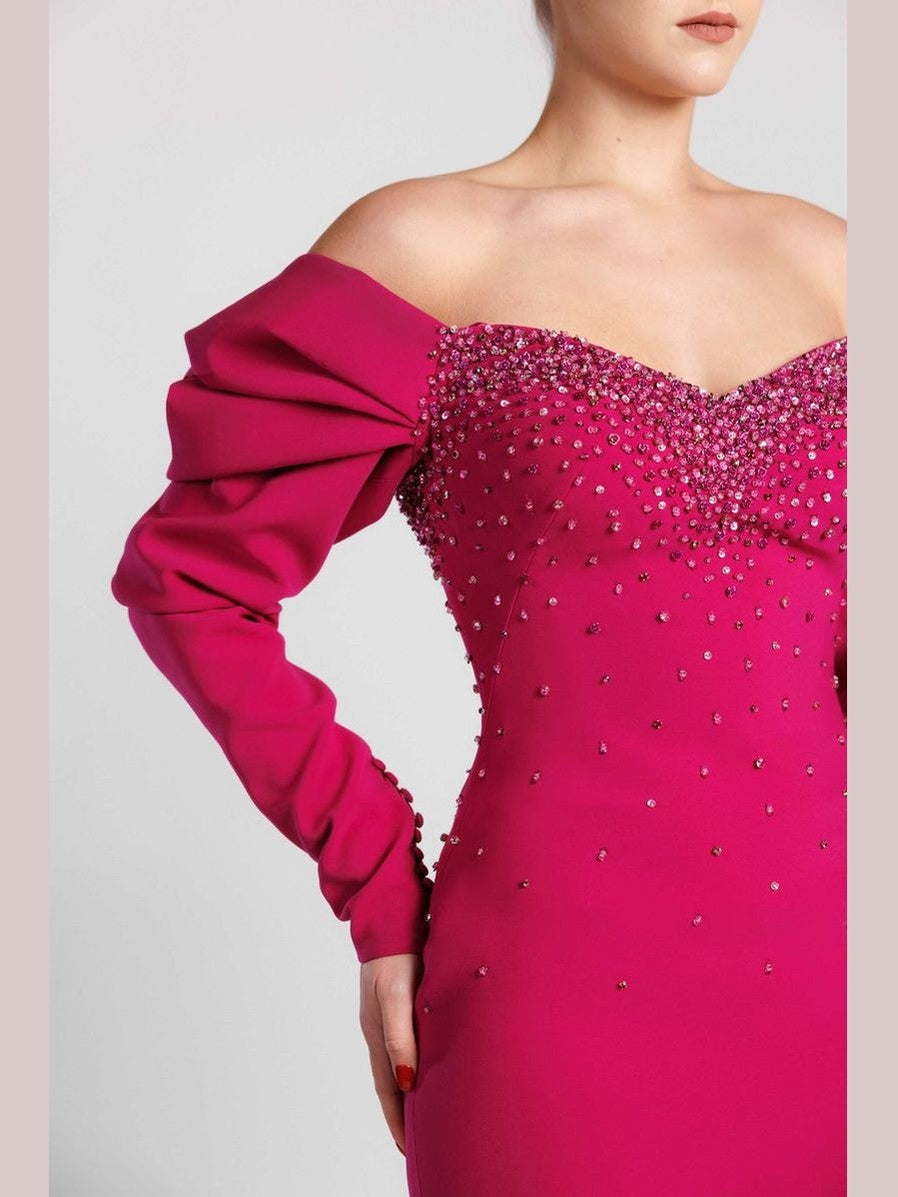 Mermaid Dress with Beaded Sweetheart Neckline