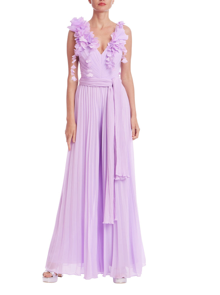 Pleated Georgette Jumpsuit