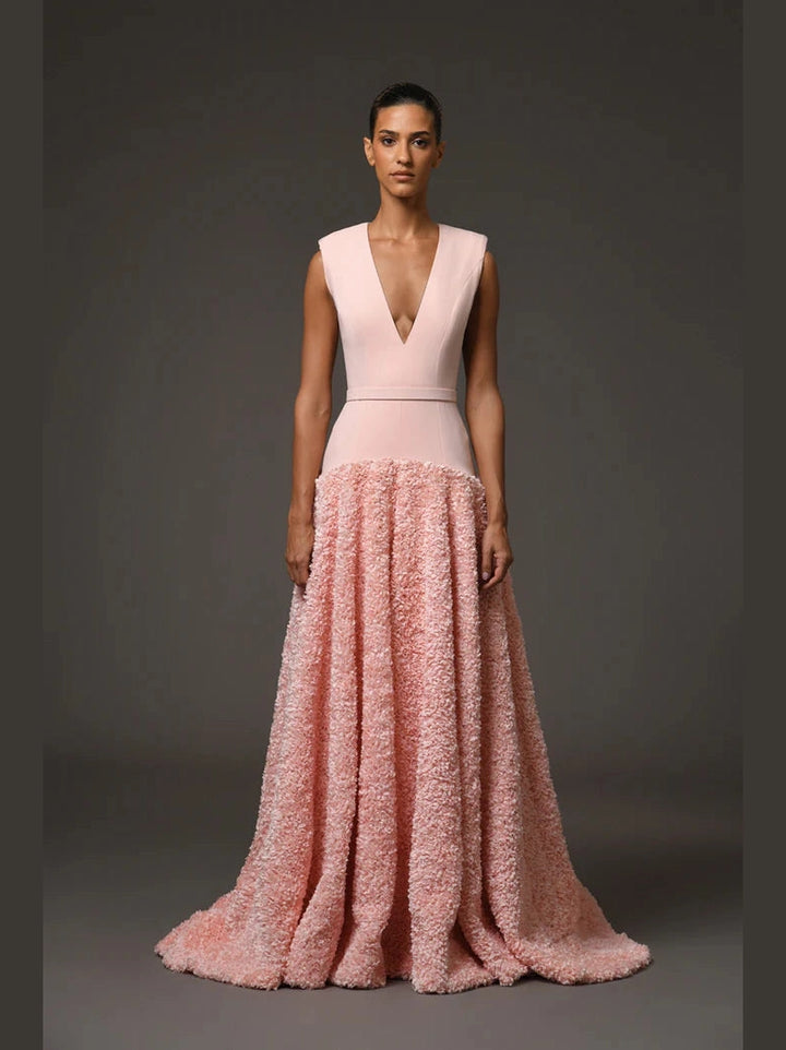 Peach Crepe Dress