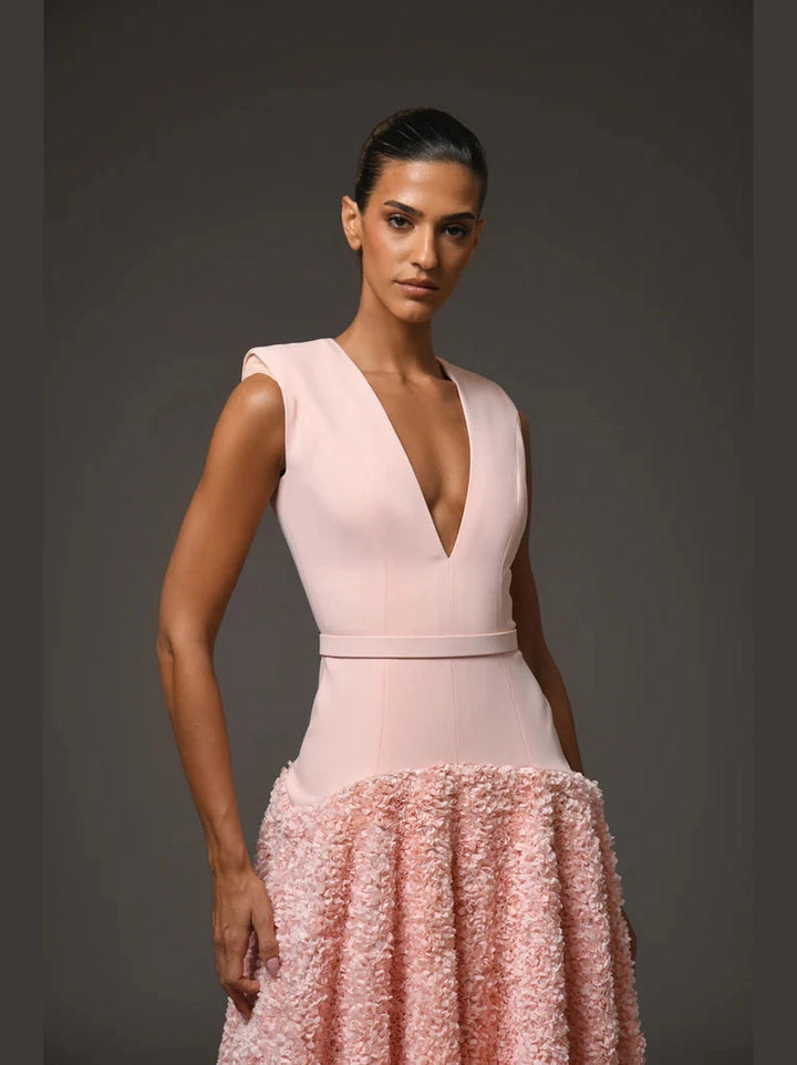 Peach Crepe Dress