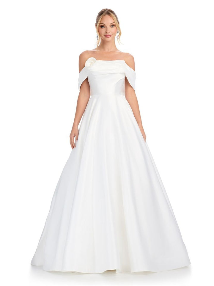 Mikado Ball Gown with Flower Accent