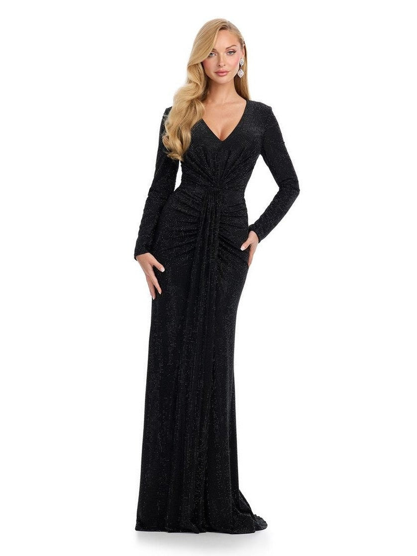 Long Sleeve Gown with V-Neckline