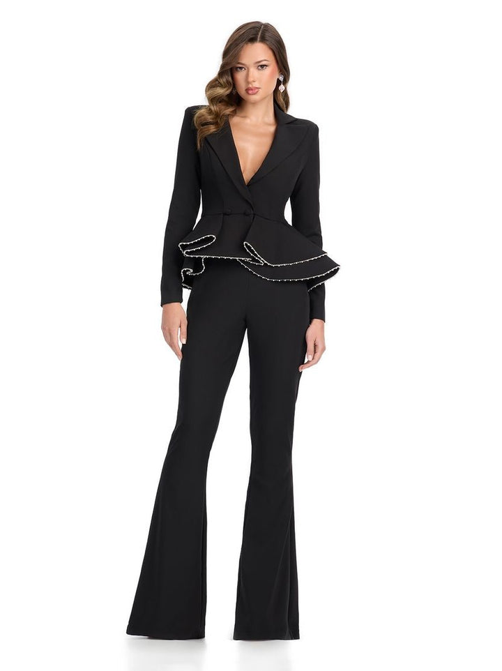 Scuba Jumpsuit with Peplum Jacket