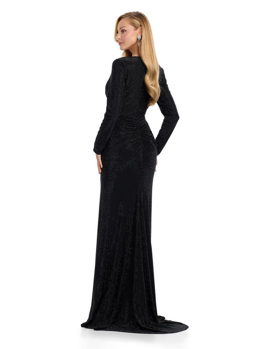 Long Sleeve Gown with V-Neckline