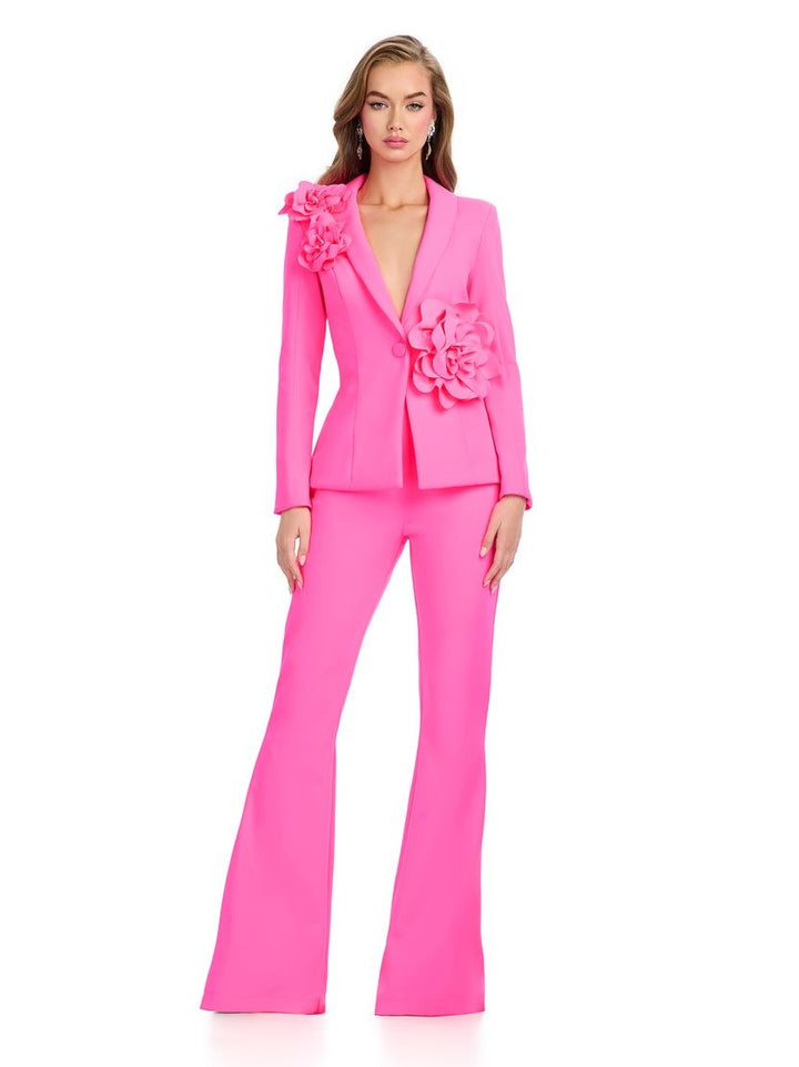 Two Piece Jumpsuit with 3D Flower Details