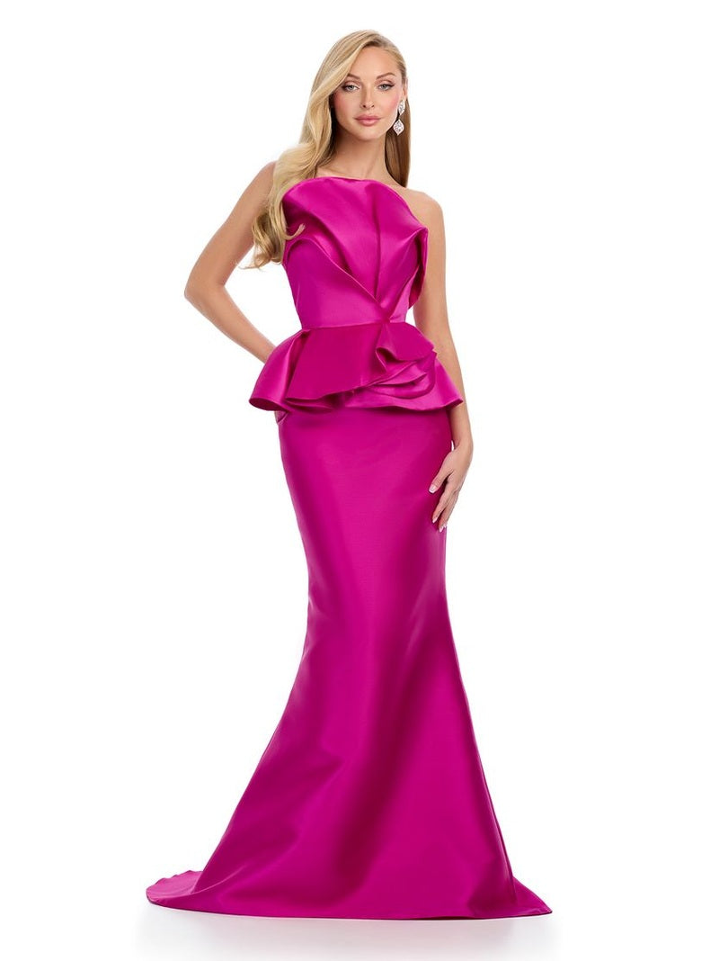 Fit & Flare Mikado Gown with Strapless Neckline