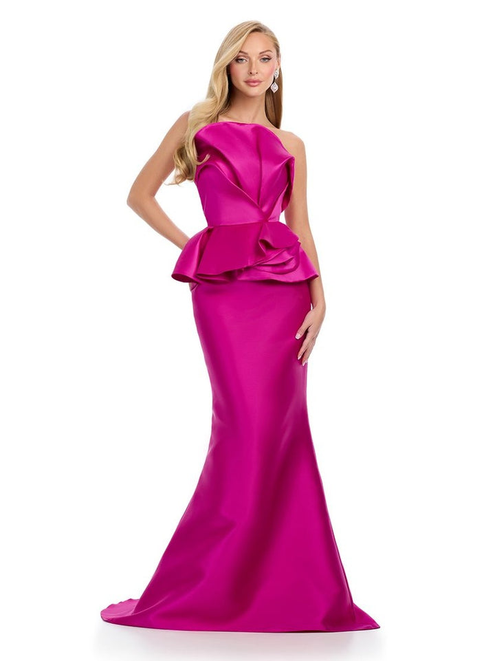 Fit & Flare Mikado Gown with Strapless Neckline