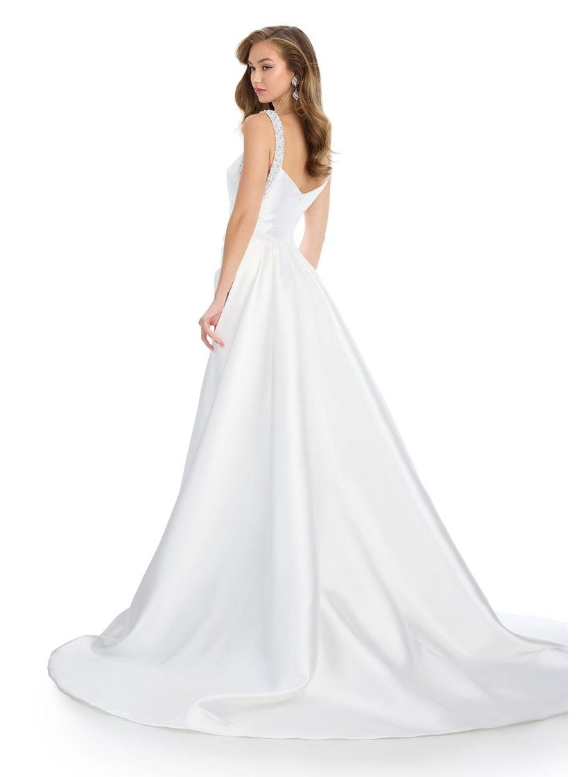 Column Mikado Gown with Overskirt