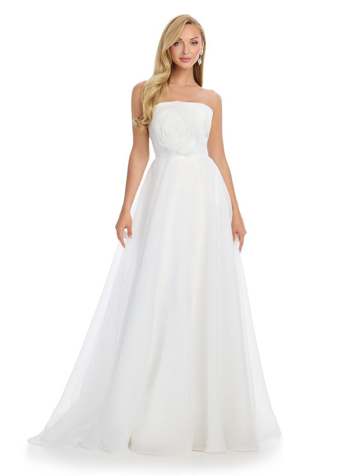 Organza Ball Gown with Flower Accent