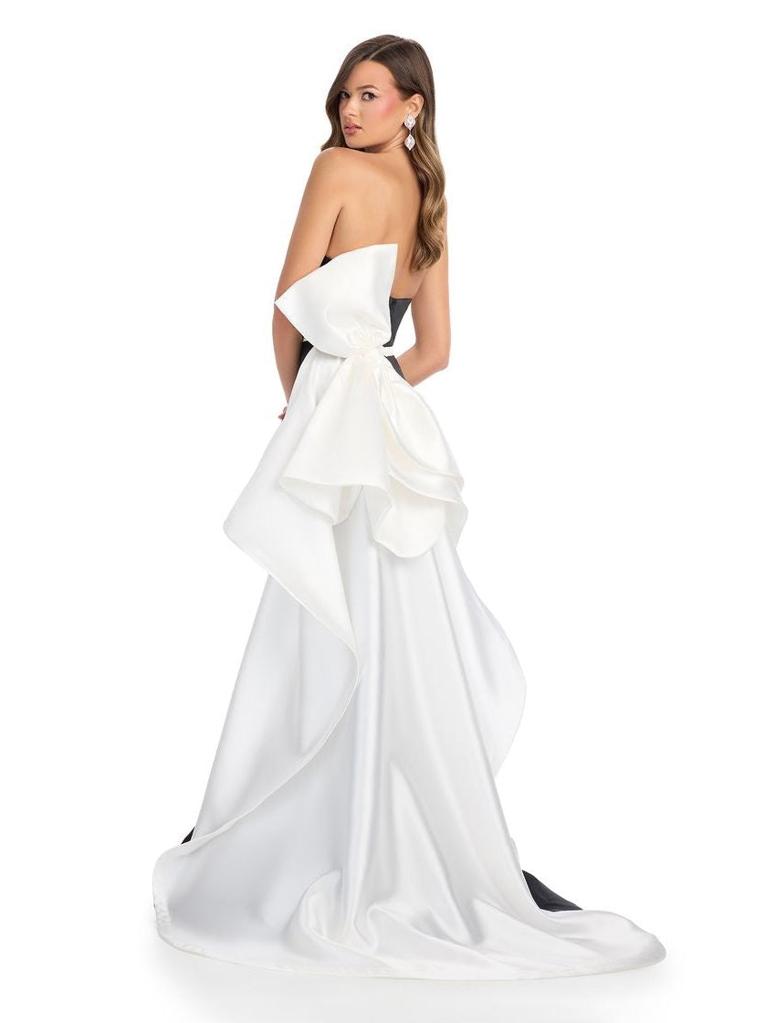 Mikado Strapless Gown with Bow