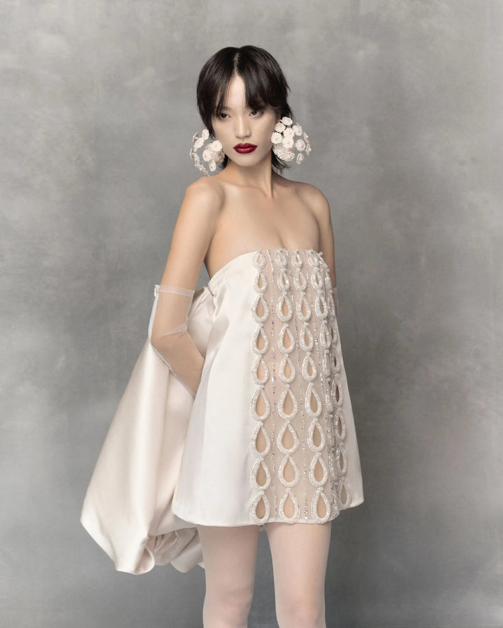 Mini off shoulder teardrop dress