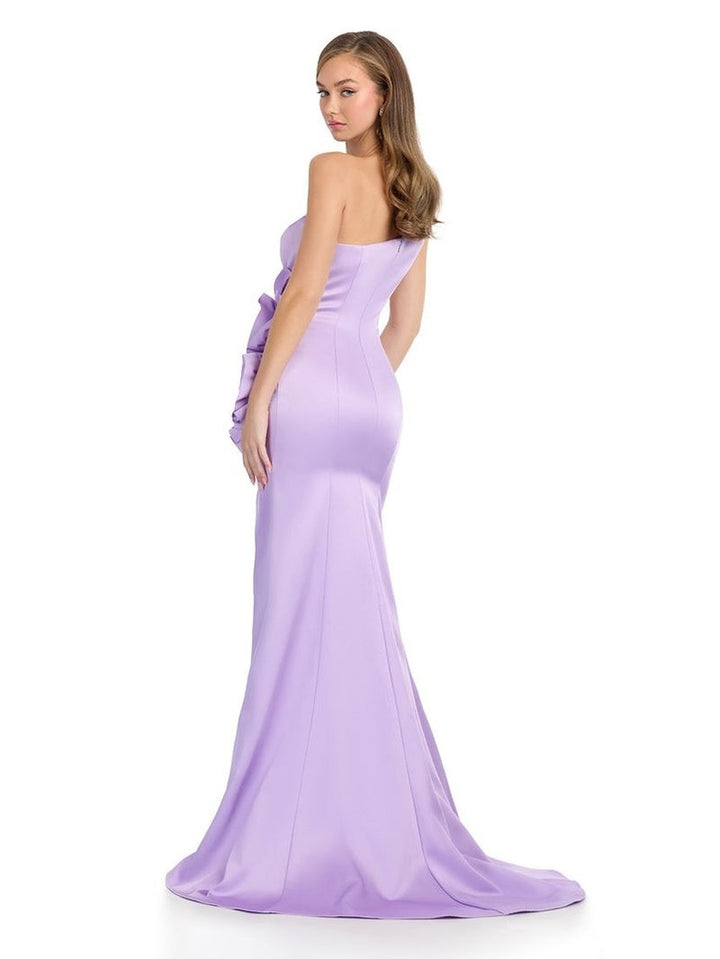 Flower Adorned Gown with Cut Out