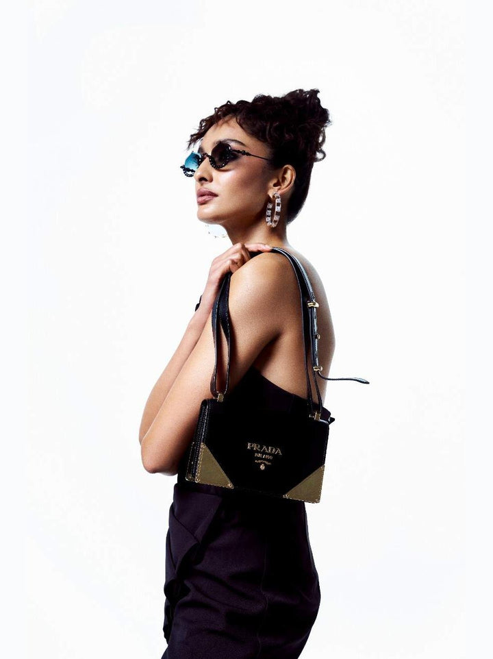 Prada Gold Trim Shoulder Bag