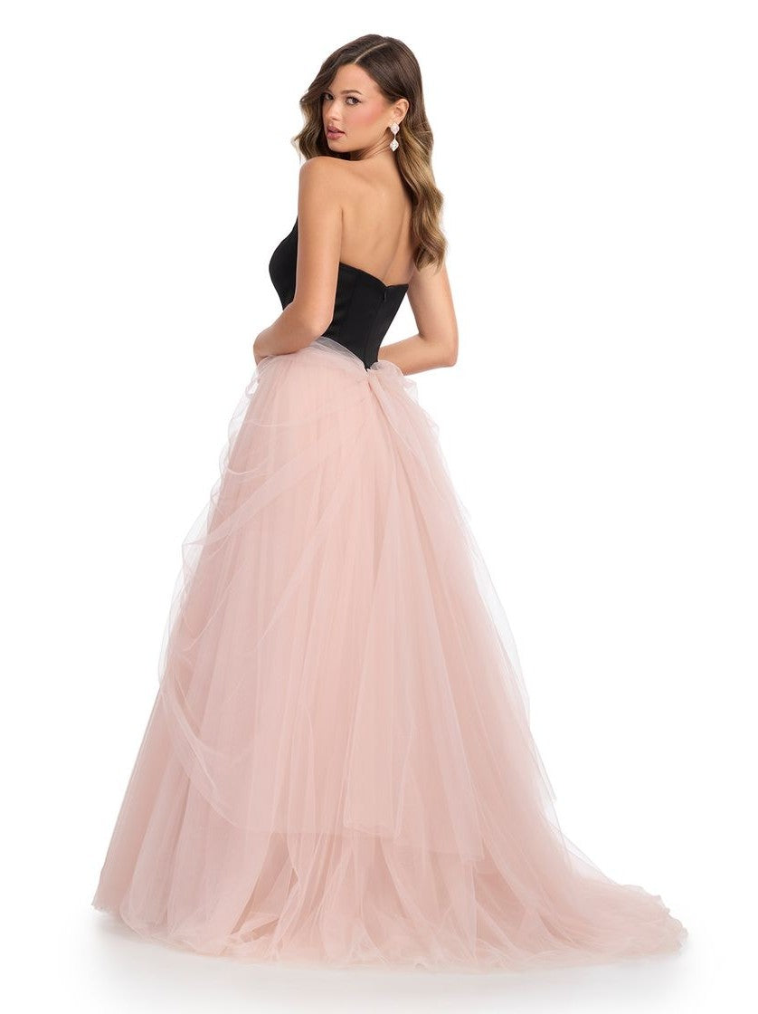Tulle Ball Gown with Satin Bustier