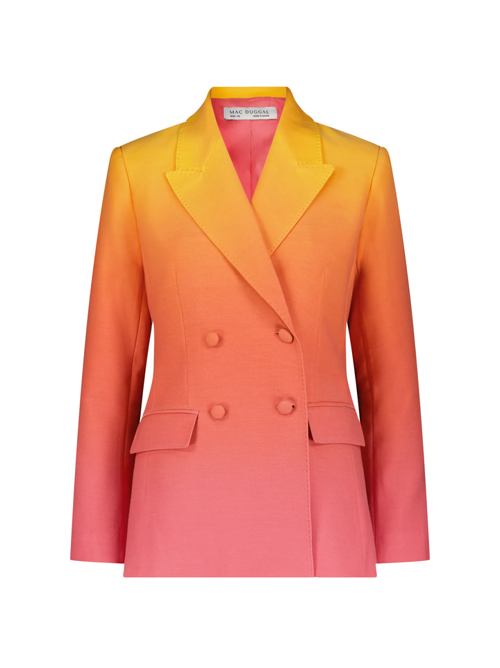 Double Breasted Crepe Ombre Blazer