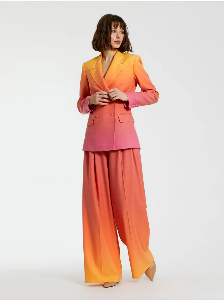 Double Breasted Crepe Ombre Blazer