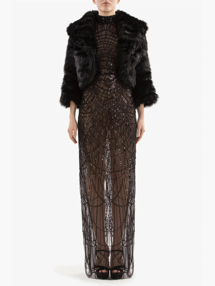 BLACK BEADED DRESS