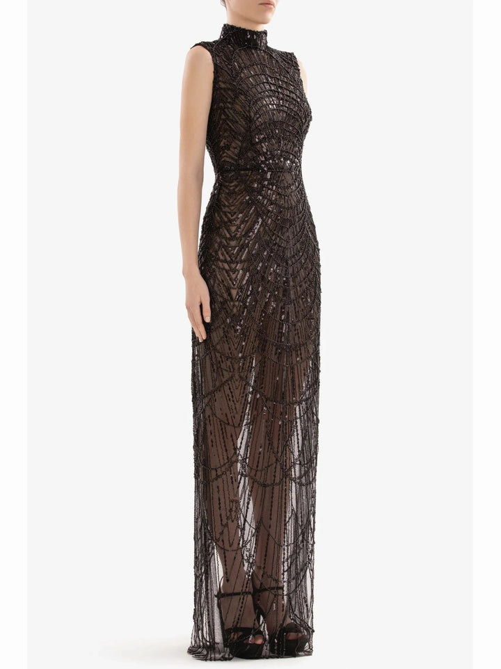 BLACK BEADED DRESS