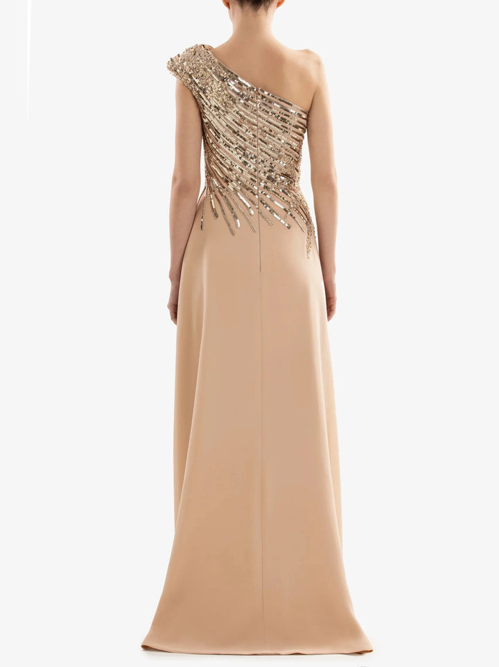 ONE SHOULDER SKIN DREPE DRESS