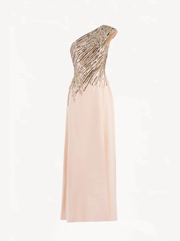 ONE SHOULDER SKIN DREPE DRESS