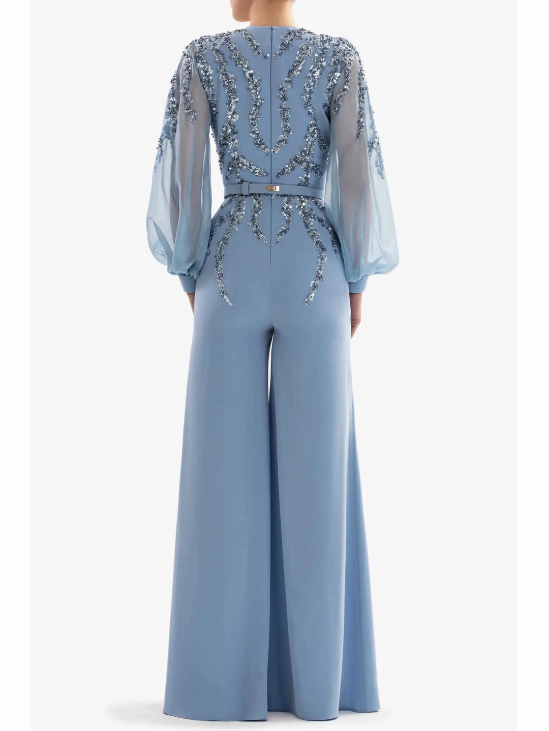 BLUE CREPE JUMPSUIT