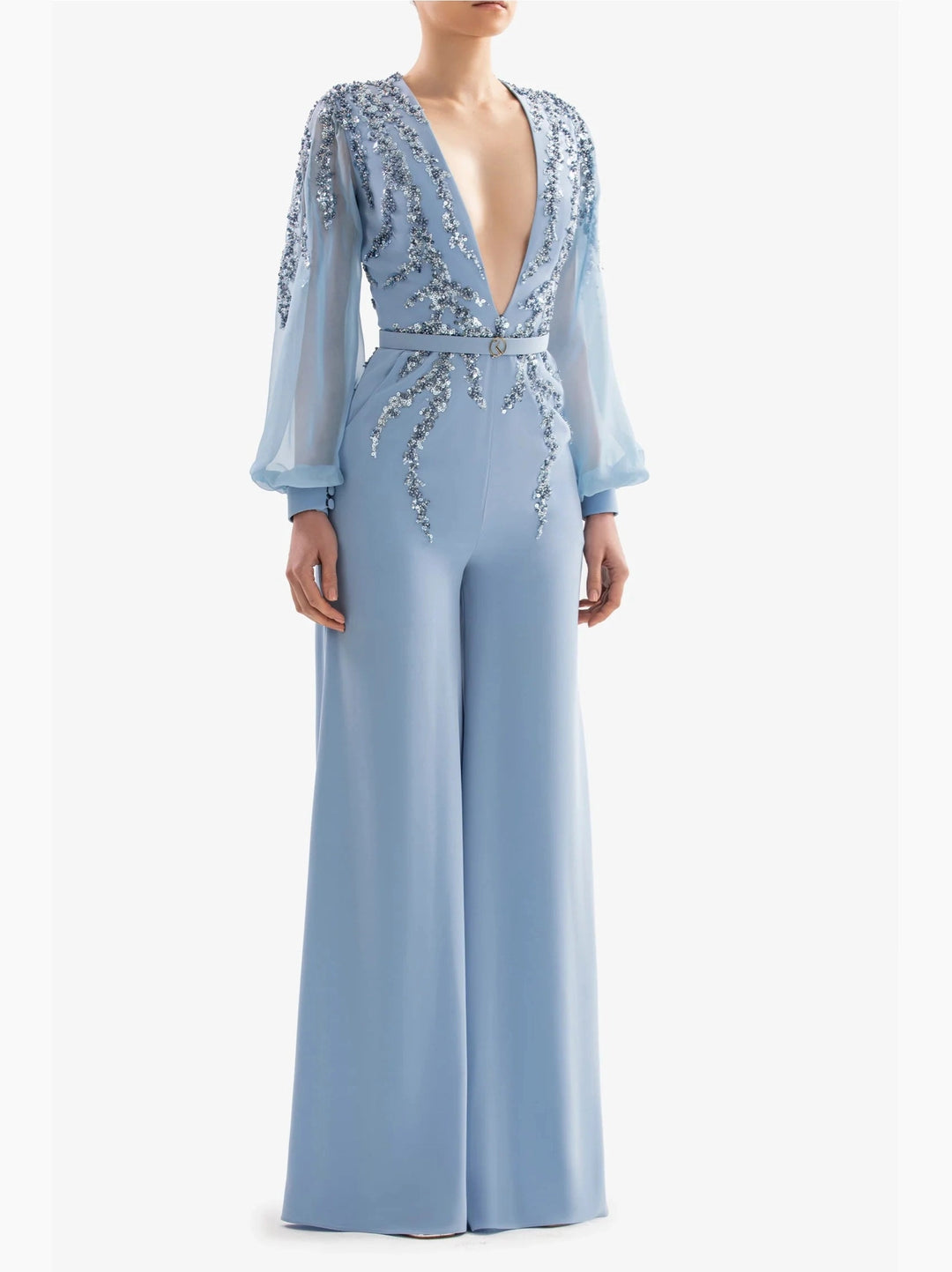BLUE CREPE JUMPSUIT