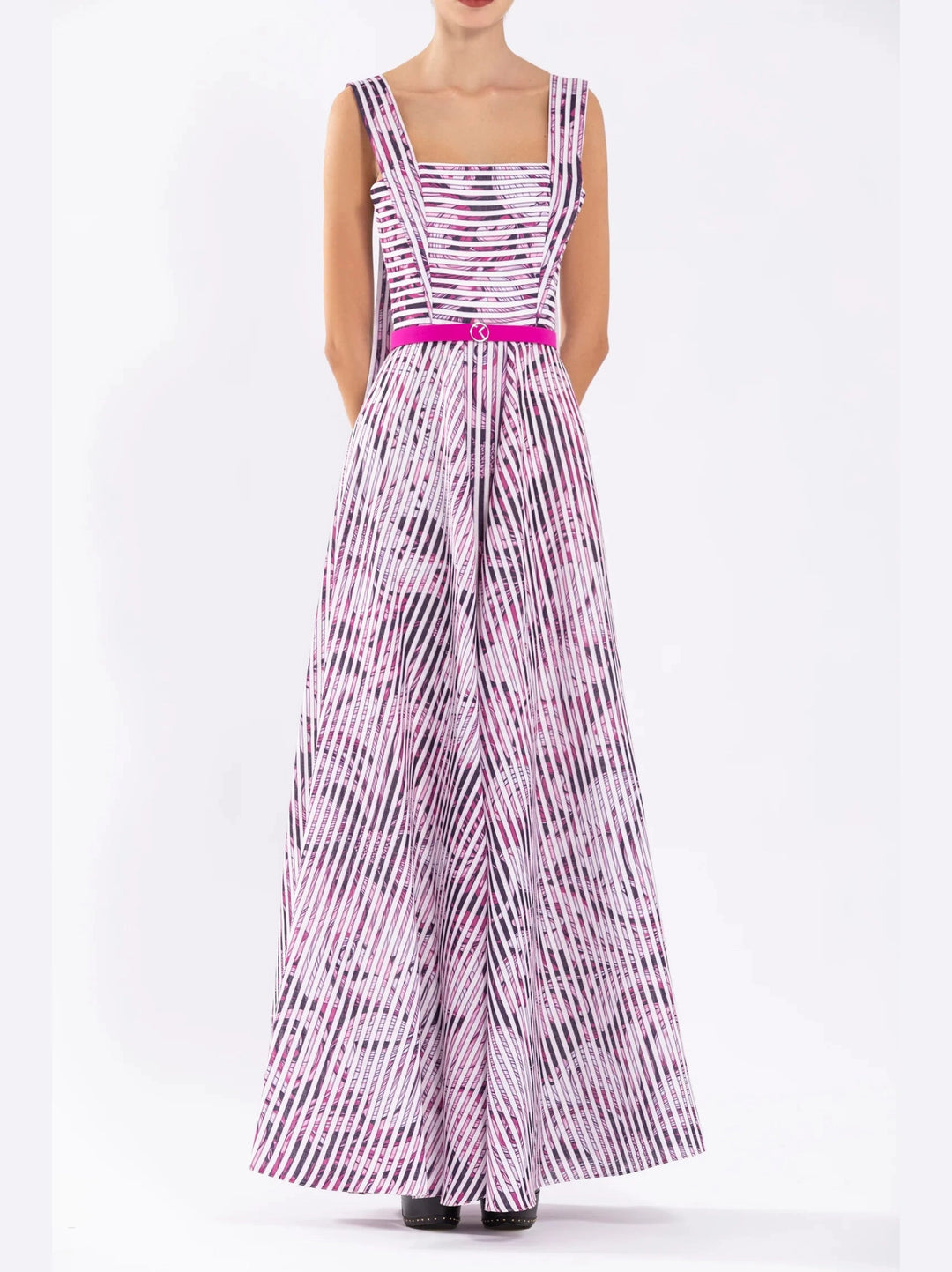 MULTI LINEN PRINTED DRESS