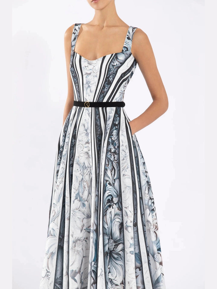 B/W LINEN PRINTED
DRESS